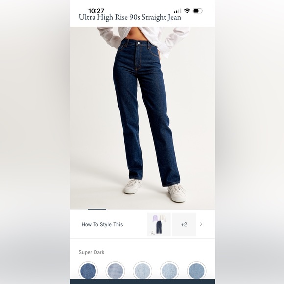 NWOT A&F The 90s Straight Ultra High Rise - Picture 1 of 3